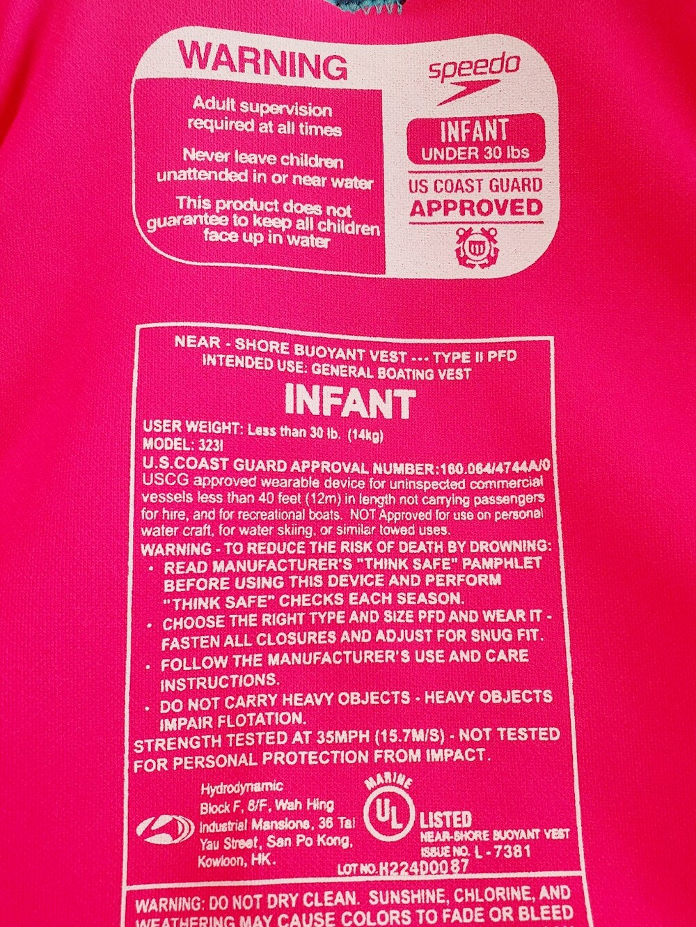Speedo Vest with Jellyfish Graphic Pink & Teal Striped Baby - Picture 5 of 6